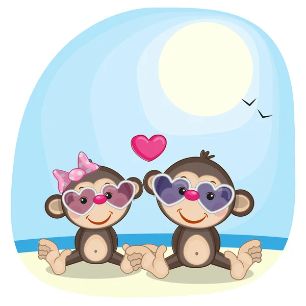 Scimmie in occhiali da sole — Vettoriale Stock