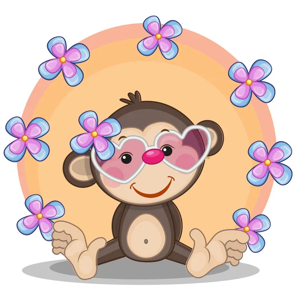 Monkey Greeting card — Stock Vector