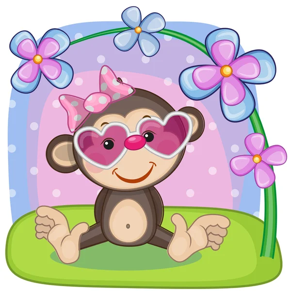 Monkey Greeting card — Stock Vector