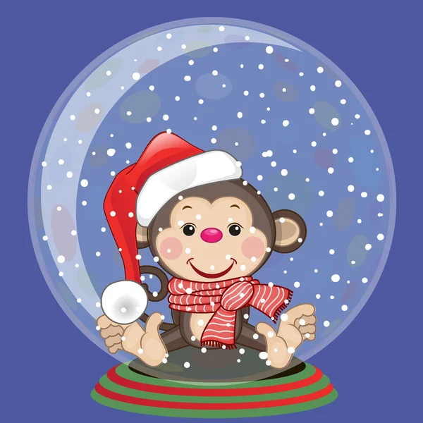 Cute  Santa Monkey — Stock Vector