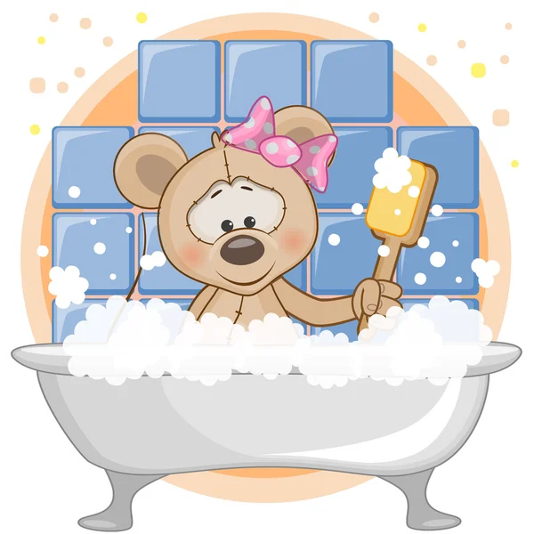 Cute Mouse dans la salle de bain — Image vectorielle