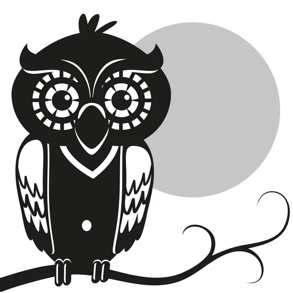 Owl on a branch — Stock Vector