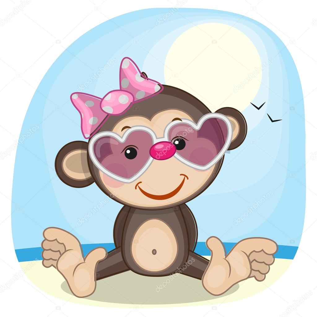 Monkey in sunglasses Stock Vector by 63585971