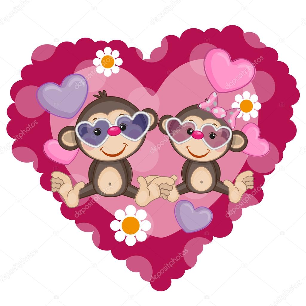Two Cute  Monkeys