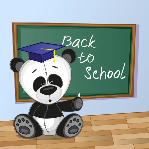 Cartoon Panda escribió en el aula — Archivo Imágenes Vectoriales