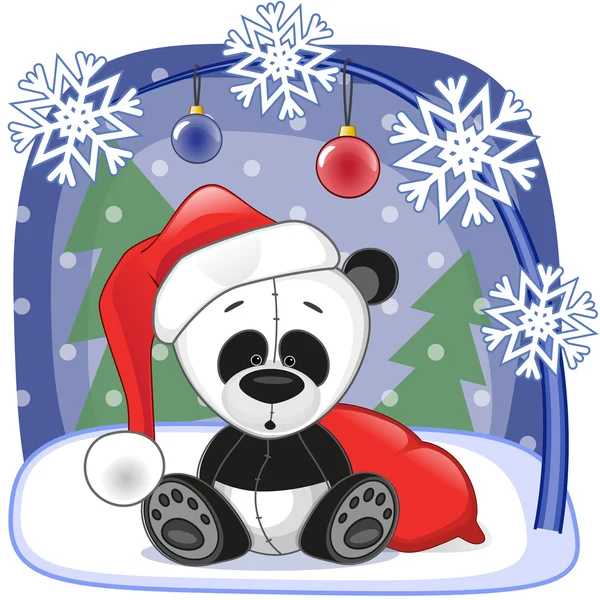 Cute Santa Panda — Stock Vector