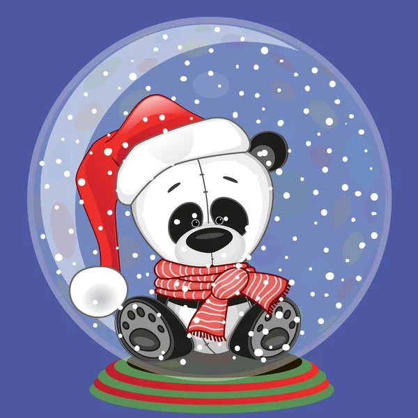 Cute Santa Panda — Stock Vector