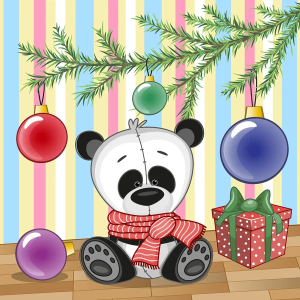 Panda unter dem Baum — Stockvektor