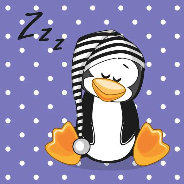 Schattig slapen Penguin — Stockvector