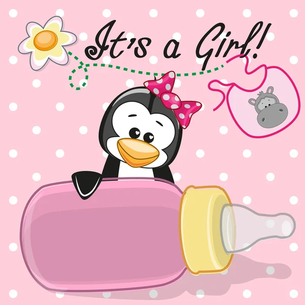 かわいいペンギンの女の子 — ストックベクタ