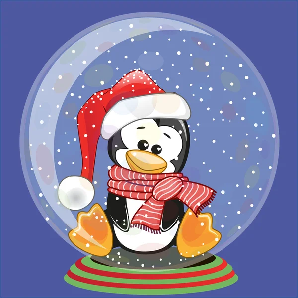 Cute pingwina Santa — Wektor stockowy