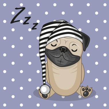 Uyuyan Pug köpek