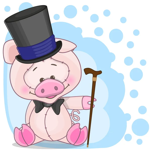 Porc dans un chapeau — Image vectorielle