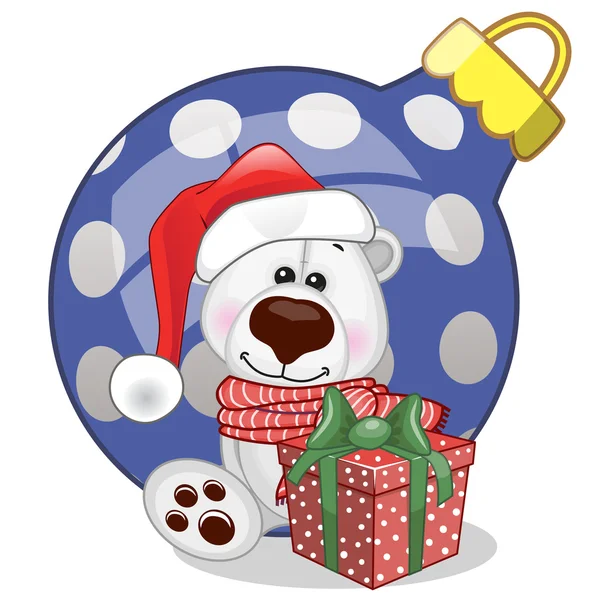 Oso polar en un sombrero de Santa — Archivo Imágenes Vectoriales