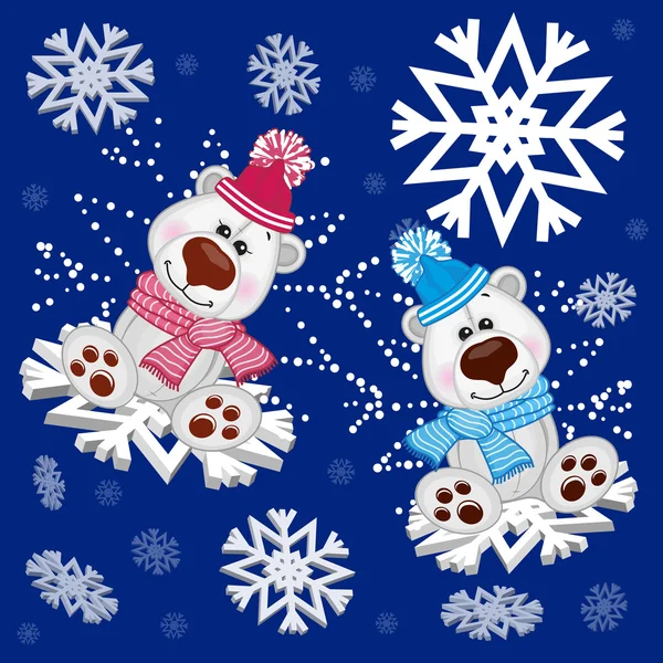 Two Polar Bears — Stock Vector