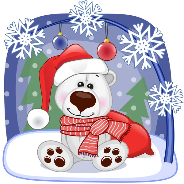 Santa lední medvěd — Stockový vektor