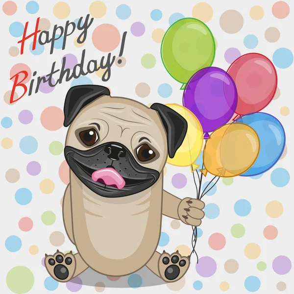 Imágenes: caricatura de perro pug | perro pug lindo — Vector de stock