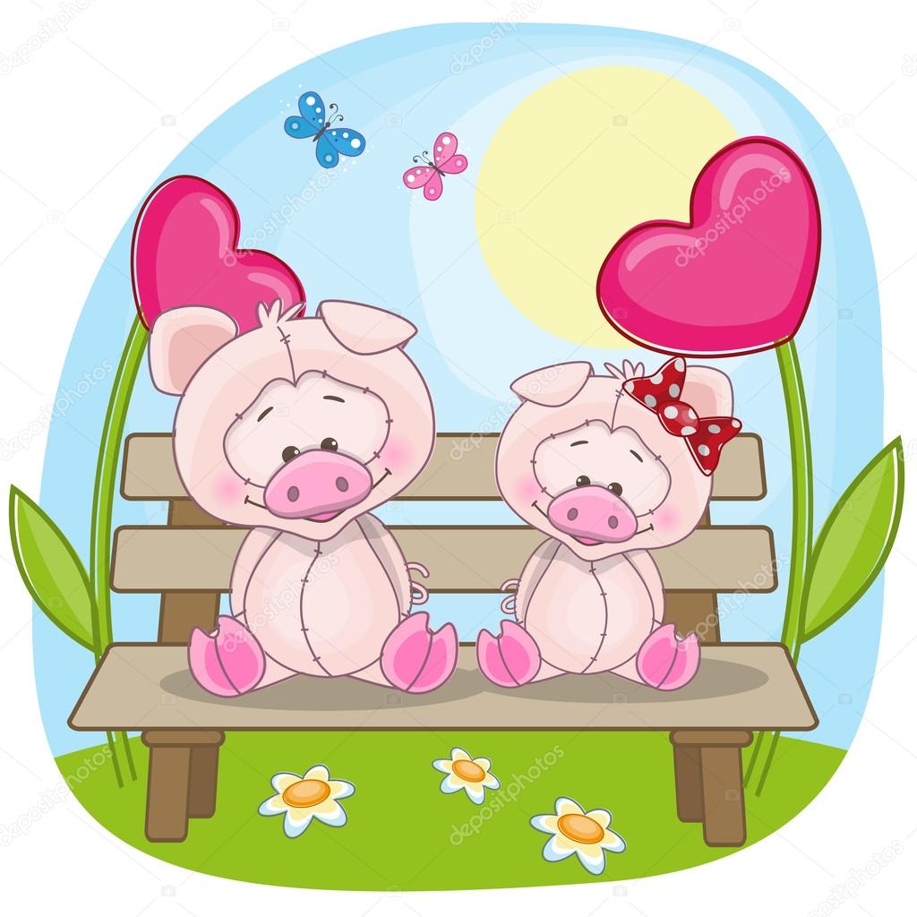 Cute Lovers pigs