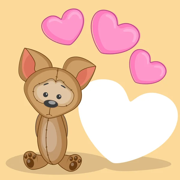 Dog with hearts — Stock Vector