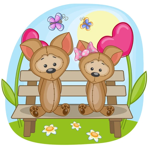 Cute Lovers Chiens — Image vectorielle