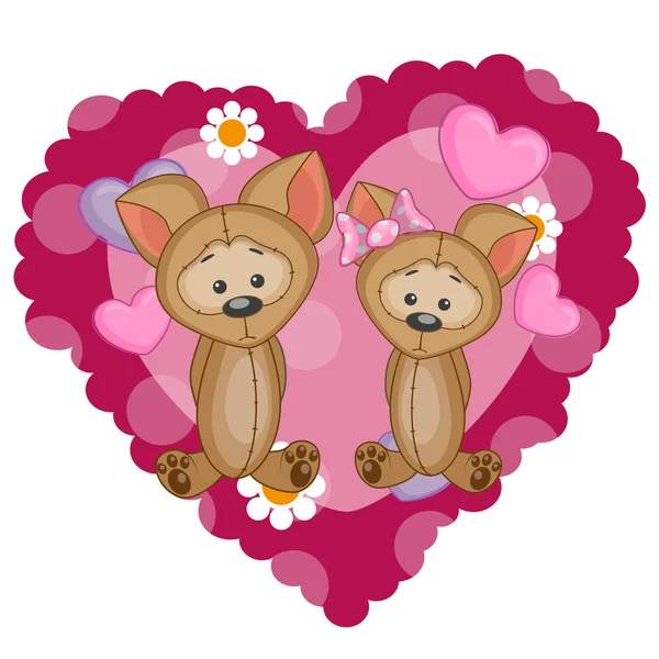 Two Cute  Dogs — Stock Vector