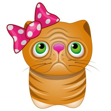 Sevimli kedi izole kız