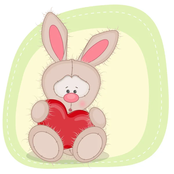 Lapin avec coeur — Image vectorielle