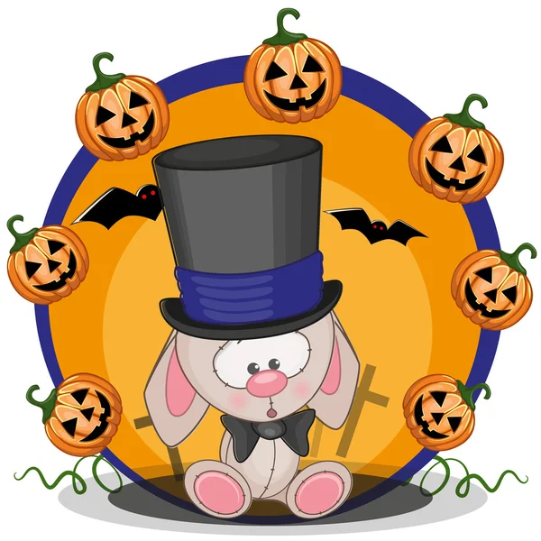 Conejo de Halloween con calabaza — Archivo Imágenes Vectoriales
