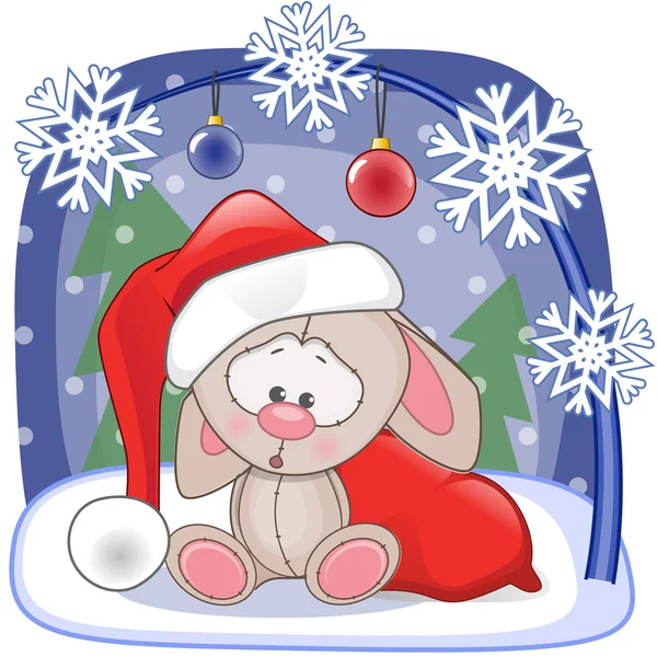 Lindo santa conejo — Vector de stock