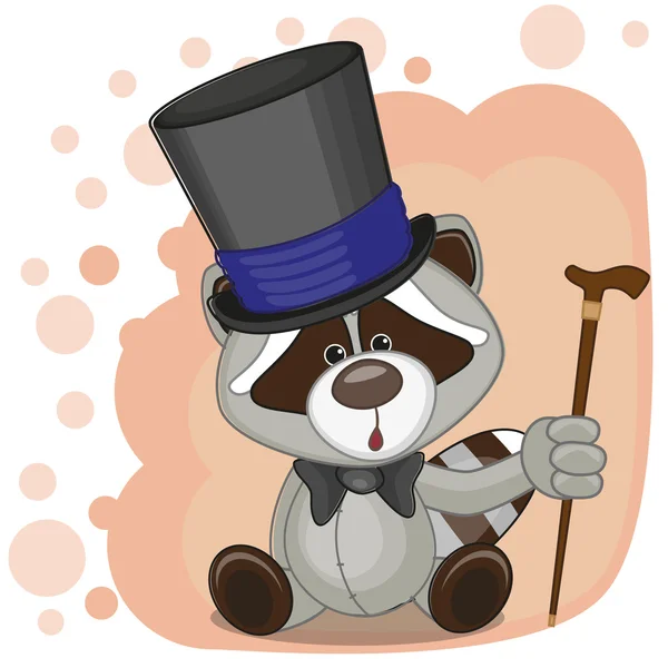 Raccoon in hat — Stock Vector