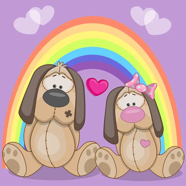 Cute Lovers Dogs — Stock Vector