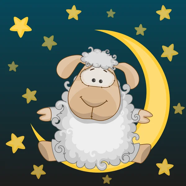 Sheep on the moon — Stock Vector