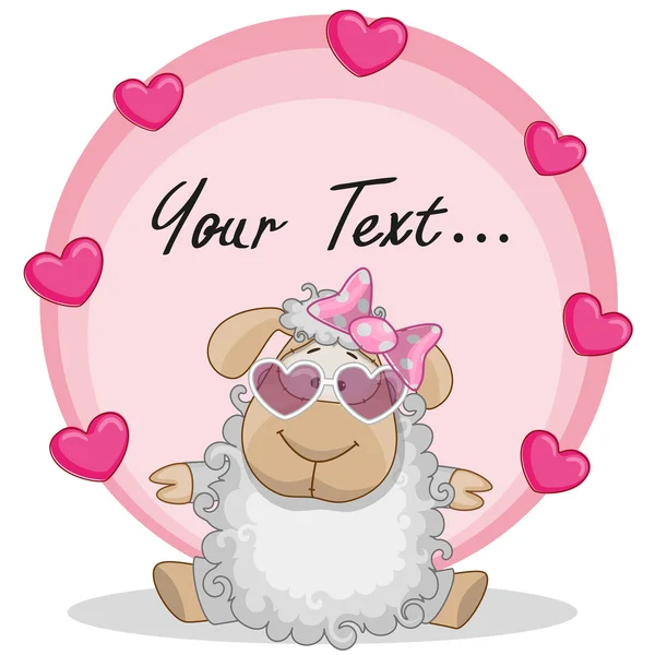 Sheep with hearts — Stock Vector