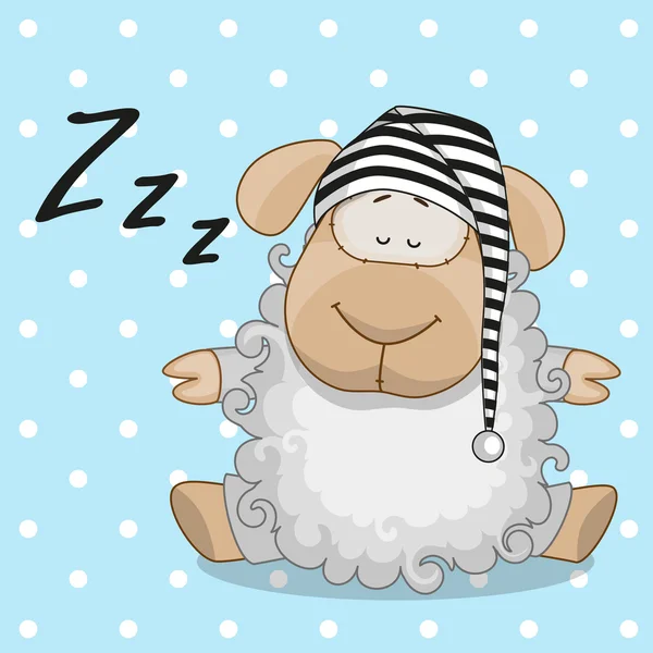 Cute  Sleeping sheep — Stock Vector