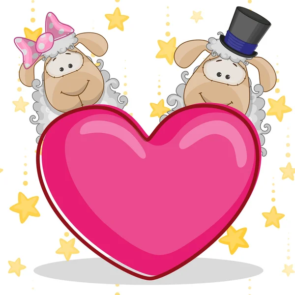 Amantes bonito ovelhas — Vetor de Stock