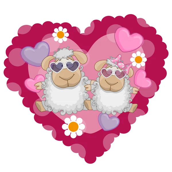 Two cute Sheep — Stock Vector