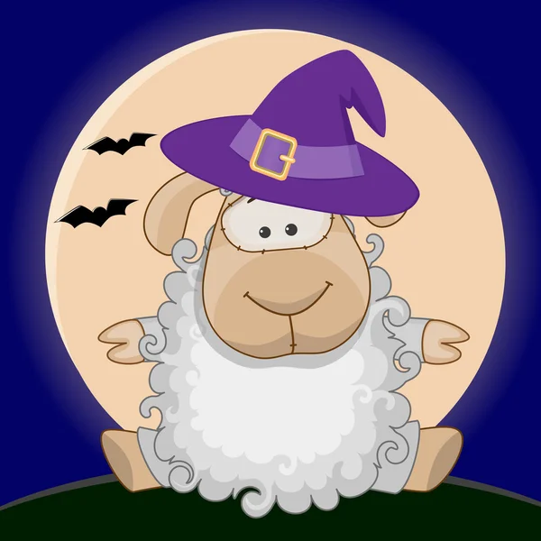 Halloween får i hatt — Stock vektor