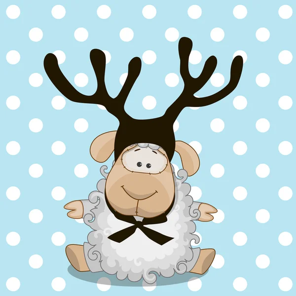 Sheep with antlers — Stock Vector