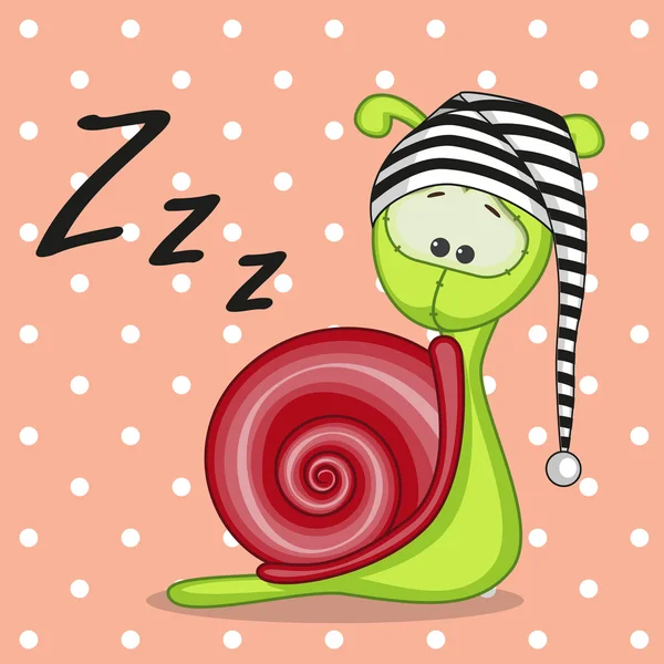 かわいい睡眠カタツムリ — ストックベクタ