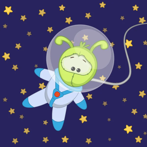 かわいいカタツムリ宇宙飛行士 — ストックベクタ