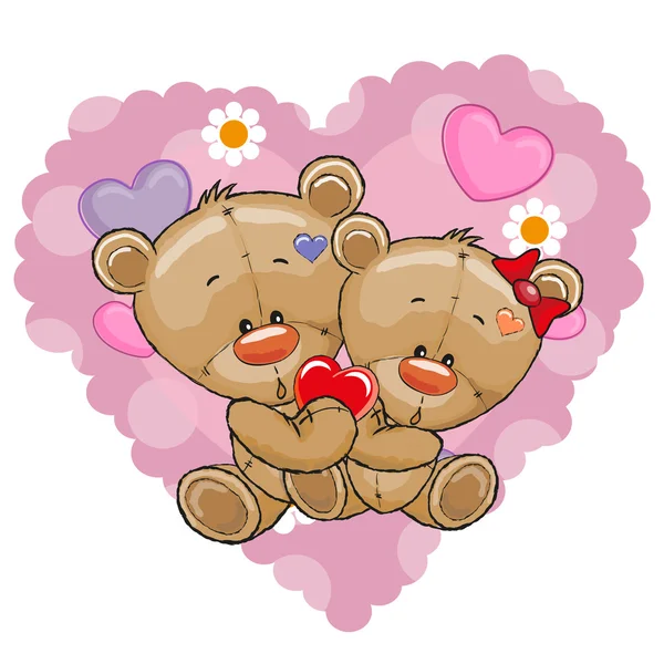 Two Cute  Bears — Stock Vector