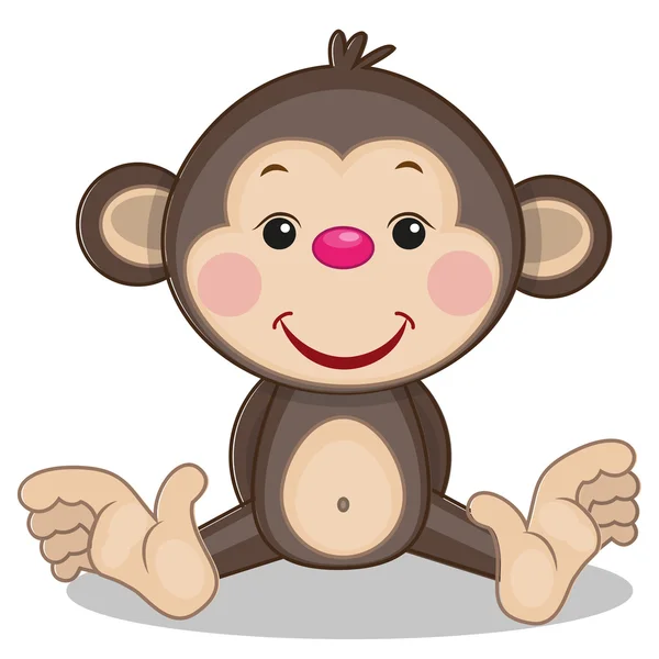 Schattig Monkey geïsoleerd — Stockvector