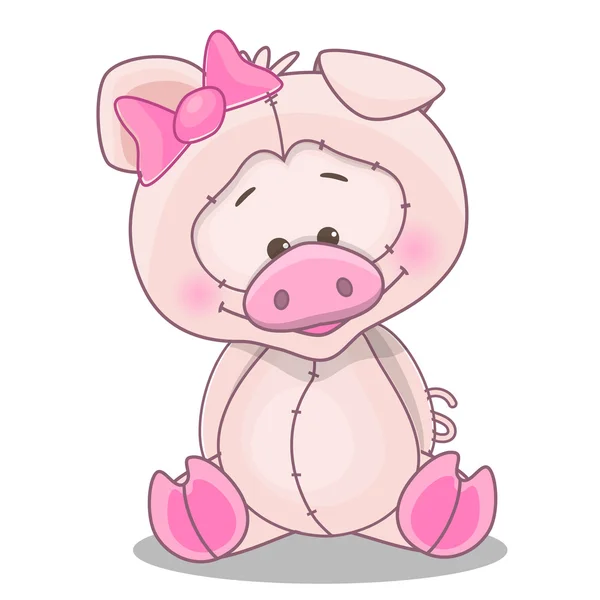孤立的可爱的小猪 — 图库矢量图片