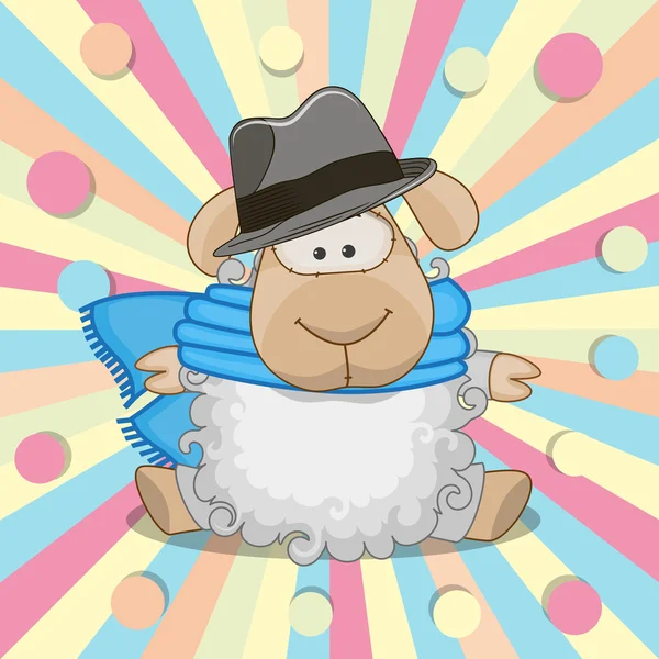 Sheep with hat — Stock Vector