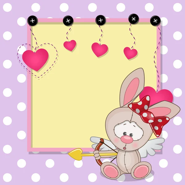 Cupid Rabbit with frame — Stock Vector