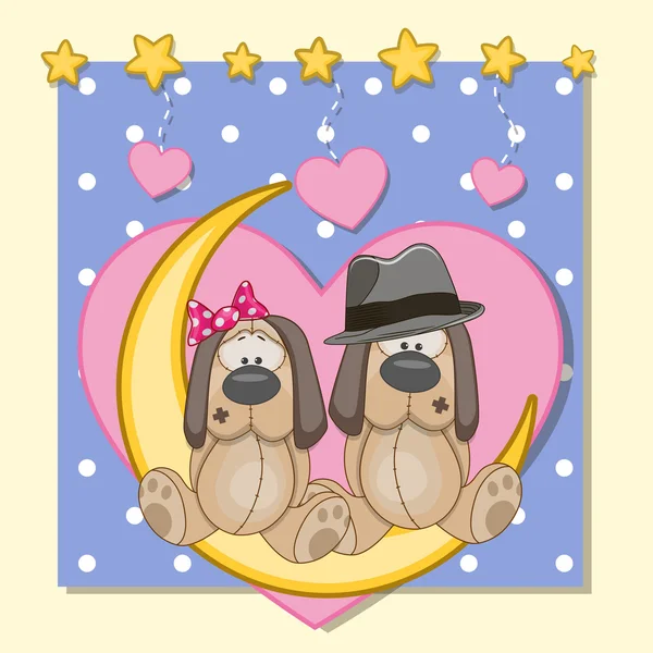 Anime liefhebbers honden — Stockvector