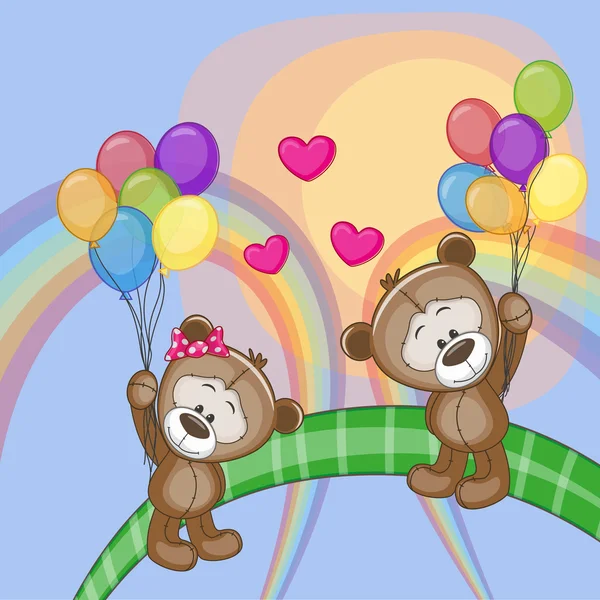 Amoureux mignons ours — Image vectorielle