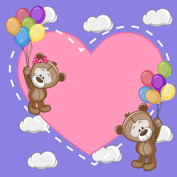 Cute Lovers bears — Stock Vector