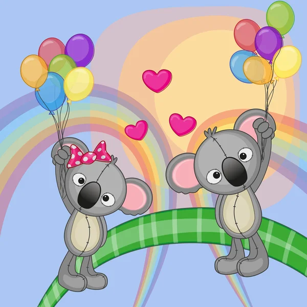 Amoureux mignons Koalas — Image vectorielle