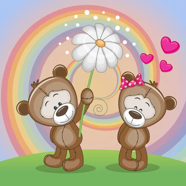 Two cute  Bears — Stock Vector